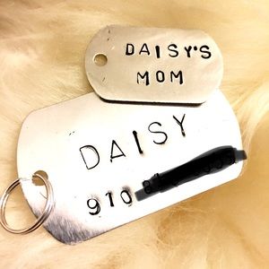 Handmade necklace and dog tag set